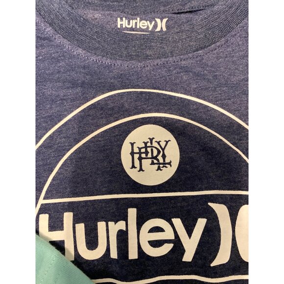 Hurley unisex kids T-Shirts 2-Pack Size 4 Blue & Navy Graphic Prints Cotton Blen - Picture 2 of 5